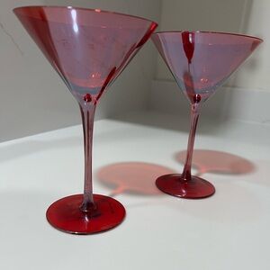Crimson Red Artland Martini Glass Pair (2) 8 oz
